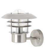 Brilliant Terrence 45781/82 RVS buitenwandlamp met transparant glas met lamellen ervoor