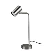 Trio Marley 512400107 staalkleurig tafellampje met een cilindervormig spotje als kop