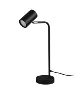 Trio Marley 512400132 zwarte tafellamp met cilindervormige spot als kap