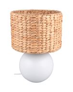 Tafellamp Vina 518990101 tafellamp met voet van wit keramiek en lampenkap van zeegras
