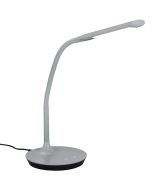 Trio Polo 527090111 grijze kunststof bureaulamp met flexibele arm en langwerpig LED paneel