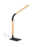 Trio Norris 545210132 hout met zwart metalen tafellamp en LED strip in de kop