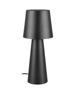 Trio Nubian 562900132 zwart metalen tafellamp met zwart metalen kap en wit kunststof diffuser voor licht richting de tafel