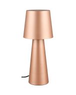 Trio Nubian 562900165 koffie bruine metalen tafellamp met koffie bruine metalen kap en wit kunststof diffuser voor licht richting de tafel