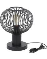Trio Gila 565700132 mat zwarte tafellamp met bolvormige kap van metaaldraad