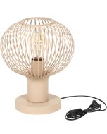 Trio Gila 565700166 zand kleurige tafellamp met bolvormige kap van metaaldraad