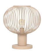 Trio Gila 565790166 zand kleurige 37cm hoge tafellamp met bolvormige kap van metaaldraad