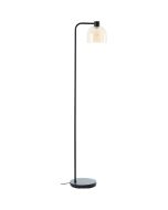Brilliant Castro 60106/20 zwarte vloerlamp met amber glas
