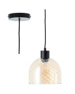 Brilliant Castro 60108/20 zwarte hanglamp met amber glas