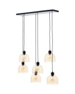 Brilliant Castro 60110/20 zwarte hanglamp met amber glas