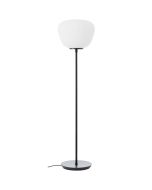 Brilliant Kaizen 60151/76 zwarte vloerlamp met wit ribbelglas