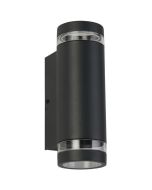 Searchlight Austin 61100GY antraciet grijze buitenlamp met up en down licht en glazen randje voor een zijwaarts lichteffect