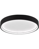 Trio Doha 641310232 mat zwarte plafonniere met LED paneel en LED ring