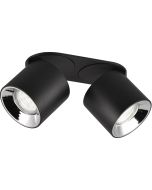 Trio Guayana 651000232 mat zwarte dubbele richtbare spot met reflector, ingebouwd