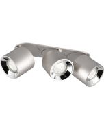 Trio Guayana 651000307 staalkleurige richtbare drie spot met reflectors, ingebouwd