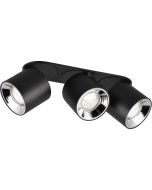 Trio Guayana 651000332 mat zwarte richtbare drie spot met reflectors, ingebouwd