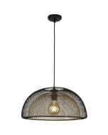 Searchlight Honeycomb 6841BGO zwart met goudkleurige hanglamp