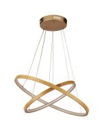 Searchlight Eternity hanglamp met twee bamboe ringen van 50cm in diameter en met LED aan de binnenzijde