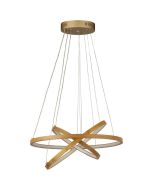 Searchlight Eternity hanglamp met drie bamboe ringen van 50cm met LED aan de binnenzijde