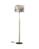 Vloerlamp Hoja 762479104 eikenhouten vloerlamp met kap met bladmotief