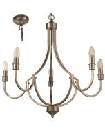 Searchlight Lodge 82915-5SS staal kleurige kroonluchter