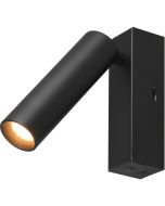 Trio Ambala 849210132 zwarte dunne cilindervormige spot met schakelaar om de lichtkleur in te stellen
