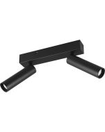 Trio Ambala 849210232 zwarte spot met twee cilindervormige dunne spotjes met bevestigingsbalkje met schakelaar om de lichtkleur in te stellen