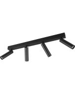 Trio Ambala 849210432 zwarte spot met vier cilindervormige dunne spotjes met bevestigingsbalkje met schakelaar om de lichtkleur in te stellen