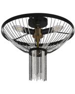 Searchlight Baguette 86353-3BK zwart met messing plafonniere