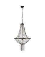 Searchlight Baguette 86353-5BK zwart met messing kroonluchter