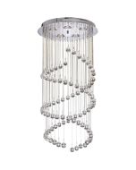 Searchlight Hallway chromen plafondlamp van 39cm in diameter met kristallen