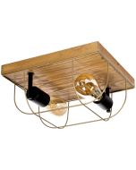 Britop Netuno 92012251 zwart met goud plafondlamp met grenen