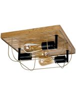 Britop Netuno 92013351 zwart met goud plafondlamp met grenen