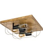 Britop Netuno 92014451 zwart met goud plafonnière met grenen