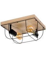 Britop Netuno 92042274 zwarte plafondlamp met eikenhout