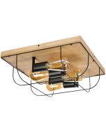 Britop Netuno 92044474 zwart met eikenhouten plafondlamp