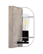 Britop Netuno 92071157 zwart met zilver wandlamp met grijs grenen