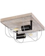 Britop Netuno 92072257 zwart met zilver plafondlamp met grijs grenen