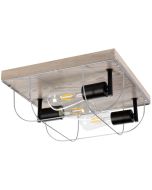 Britop Netuno 92073357 zwart met zilver plafondlamp met grijs grenen