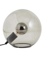 Brilliant Belado 92804/76 zwarte fitting met rookglazen kogelvormige op het glas liggende tafellamp