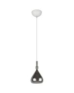 Trio Aldea verchroomd glazen hanglamp met een diameter van 12cm met een wit glazen binnenschaal