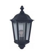 klassiek zwarte wandlamp van 43 cm hoog met drie ruitjes