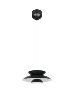 Reality Amarila zwarte metalen hanglamp van 40cm in diameter met kap van drie schaalvormige elementen