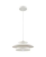 Brilliant Appia witte hanglamp met een diameter van 30,5 cm van drie schaalvormige metalen ringen boven elkaar