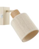 Wandlamp Arlo beige/hout 22cm