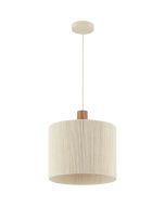 Hanglamp Arlo beige/hout 35cm