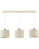 Hanglamp Arlo beige/hout 120cm