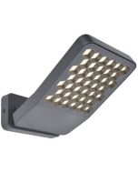 Lutec Atlantis antraciet grijze schijnwerper van 22,2 cm diep met honingraat structuur voor de LED unit