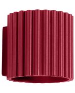 Sollux Aura burgundy geribbeld cilindervormige wandlamp van 10 cm in hoogte met een G9 lampje erin