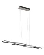 Trio Blaze 341210305 hanglamp met drie golvende balkjes in zwart en aluminium kleur met geintegreerde LED strips
